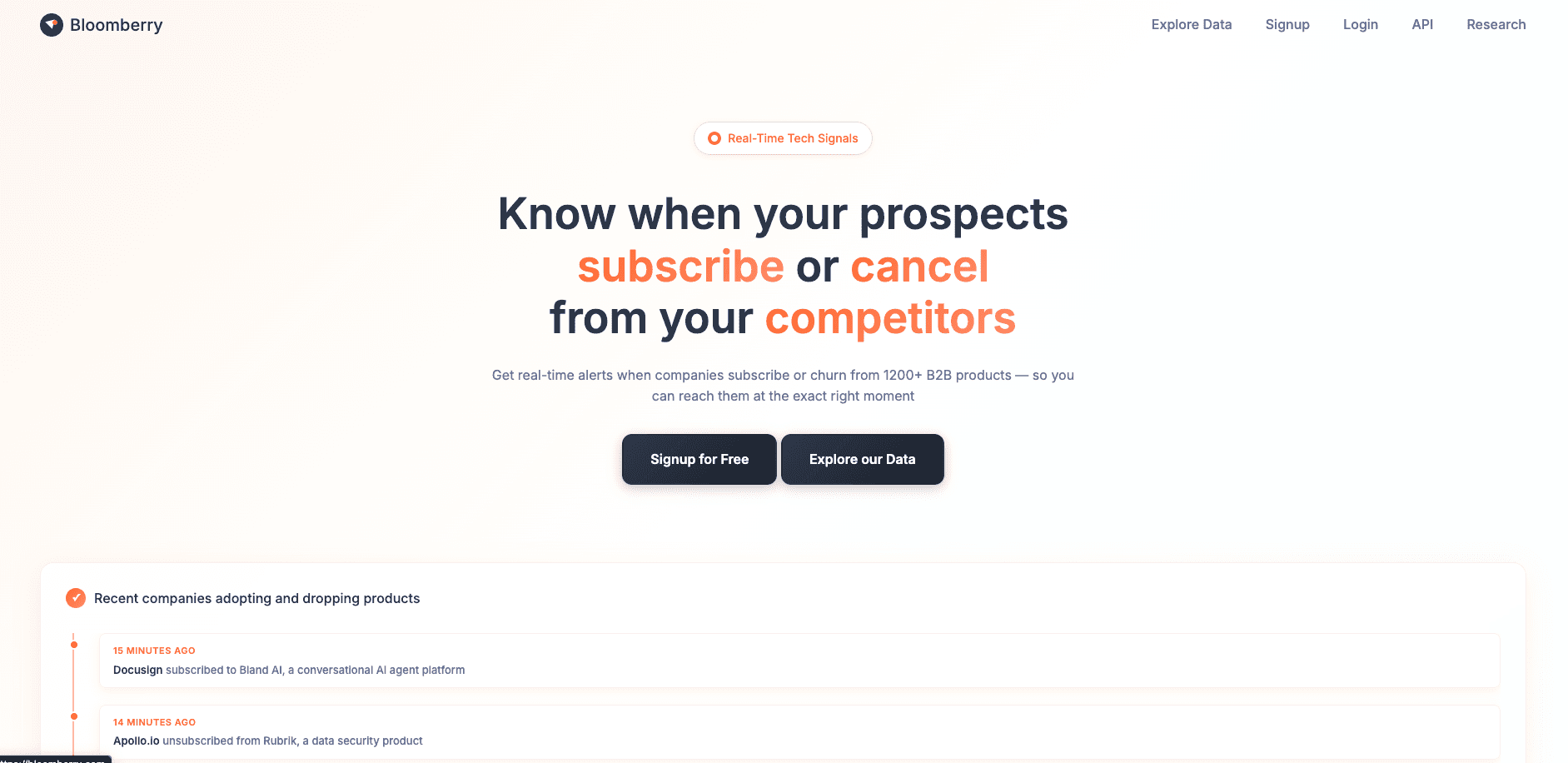 Bloomberry web intelligence and competitive insights