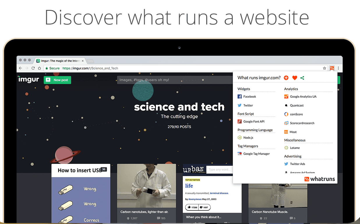 WhatRuns browser extension